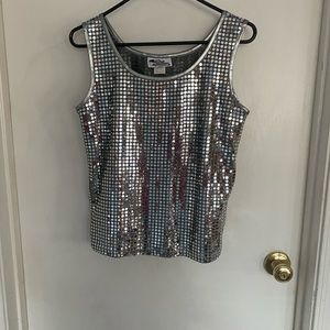 Silver, Sequined Top